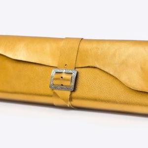 Leather Clutch,purse Rwoodb