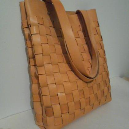 Brown Leather Tote - Rwoodb - Leather Shoulder..