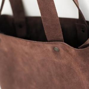 Large Brown Leather Tote Bag - Brown Leather Tote..