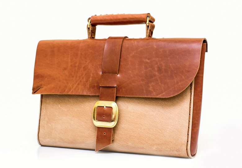 Rwoodb Leather Messenger, Briefcase / Backpack Laptop Satchel Bag In Light Brown - (13in Macbook Air)