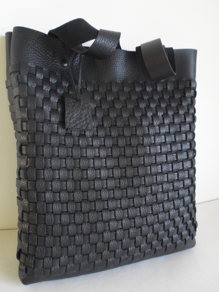 Leather Tote - Black Leather Tote- Distressed Black Leather Travel Bag - Leather Tote Bag-soft Leather Tote Bag-rwoodb