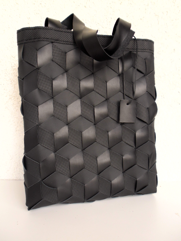 Black Leather Tote,leather Tote,rwoodb,black Leather Tote, Distressed